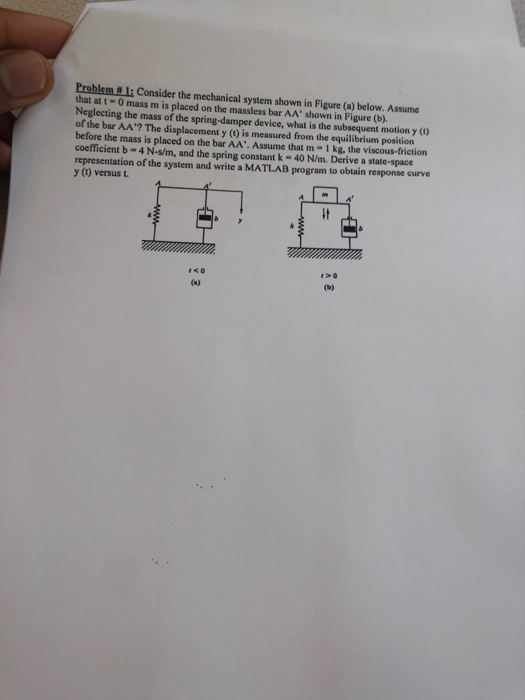 Solved Problem # 1: Consider the mechanical system shown in | Chegg.com