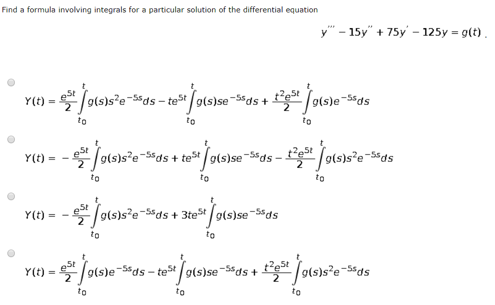 Solved Find a formula involving integrals for a particular | Chegg.com