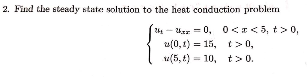 Solved 2. Find The Steady State Solution To The Heat | Chegg.com