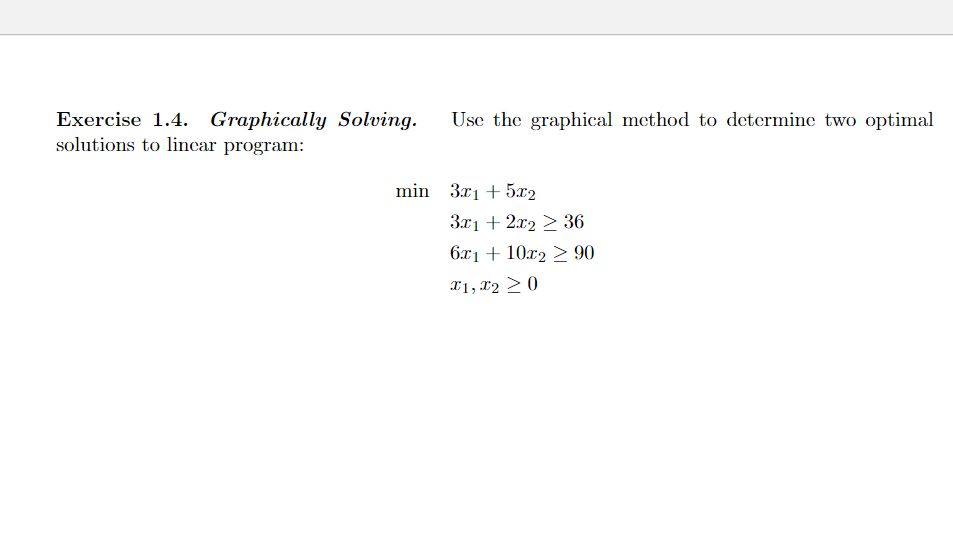 Solved Exercise 1.4. Graphically Solving. Solutions To | Chegg.com