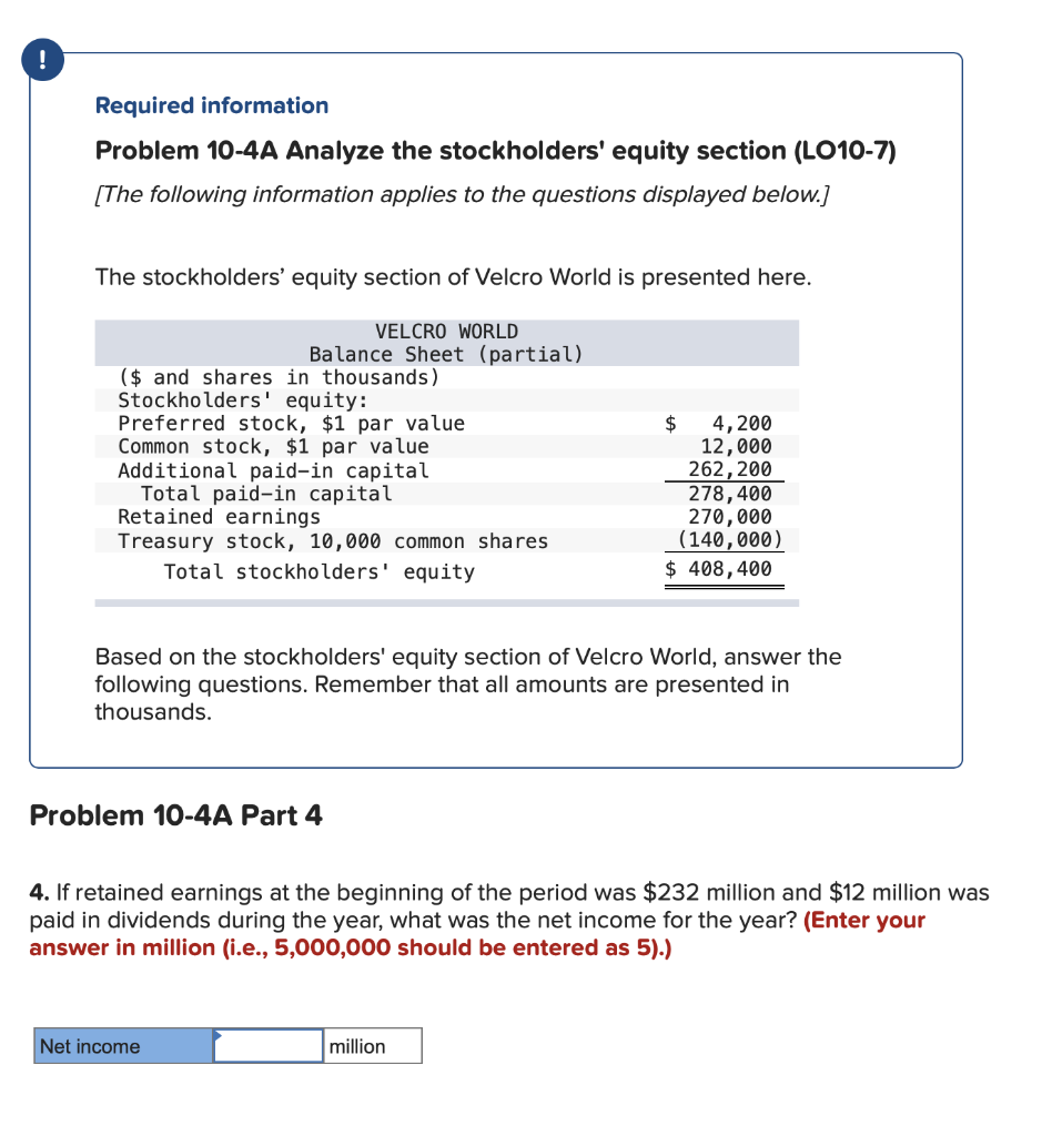 Solved Based On The Stockholders' Equity Section Of Velcro | Chegg.com