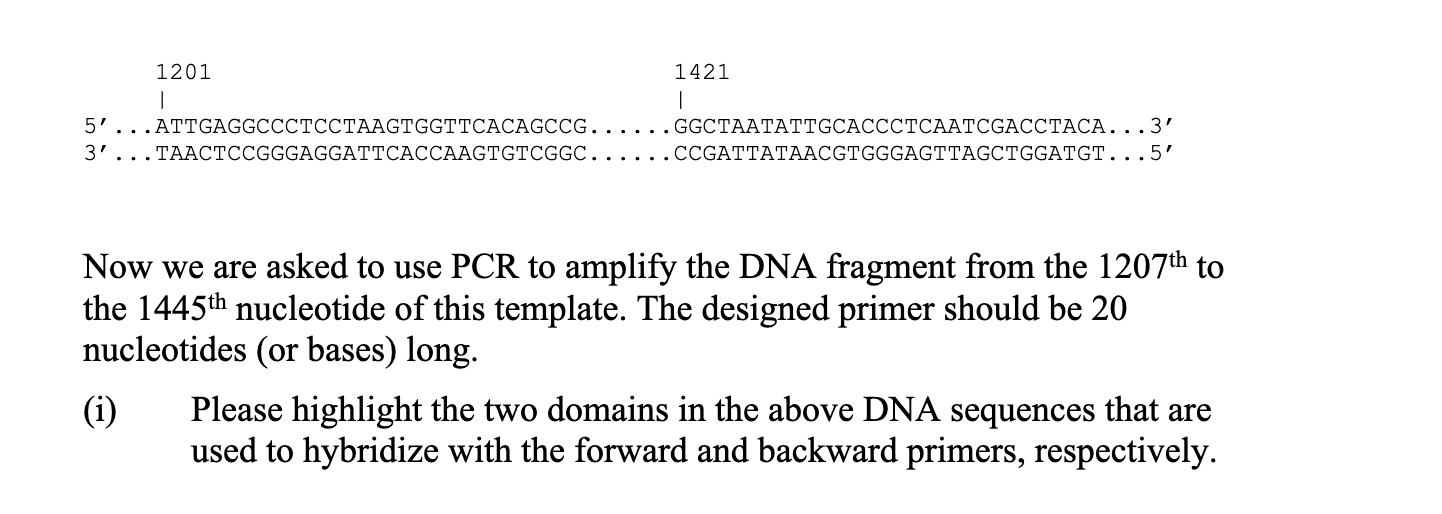 Solved Now we are asked to use PCR to amplify the DNA | Chegg.com