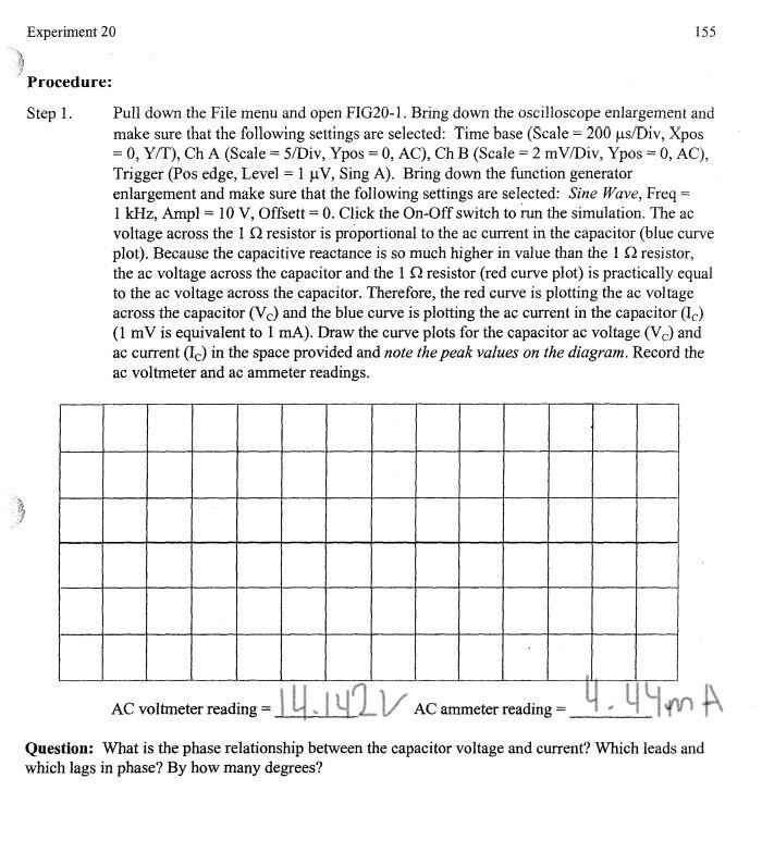 Solved EXPERIMENT Name Date 20 Capacitive Reactance