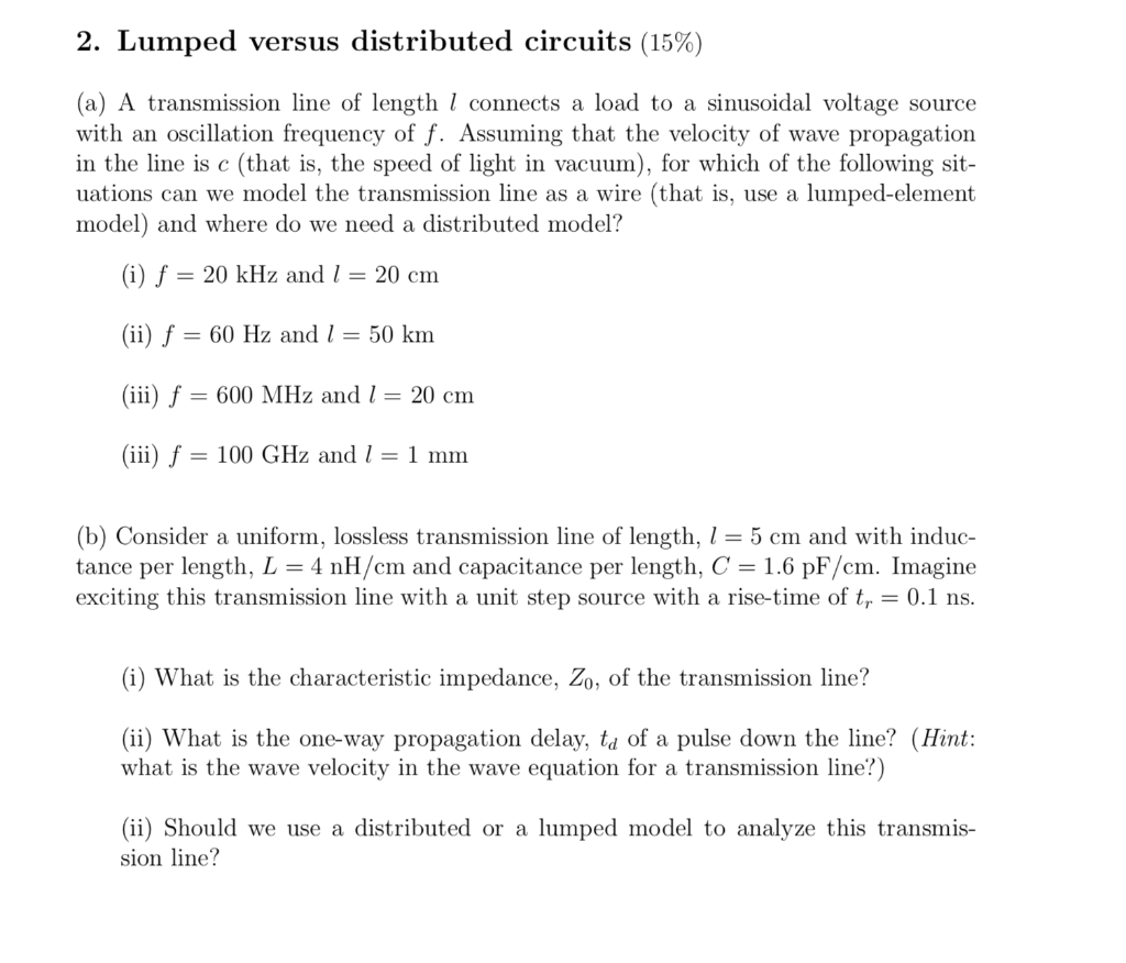 solved-2-lumped-versus-distributed-circuits-15-a-a-chegg