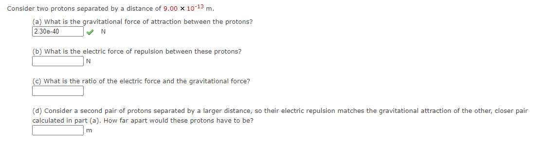 Solved Consider two protons separated by a distance of | Chegg.com