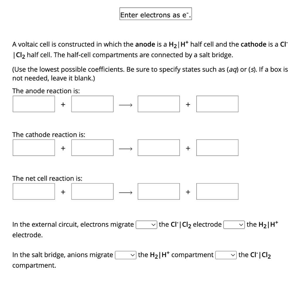 Solved Enter Electrons As E