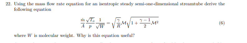 Solved 22. Using the mass flow rate equation for an | Chegg.com