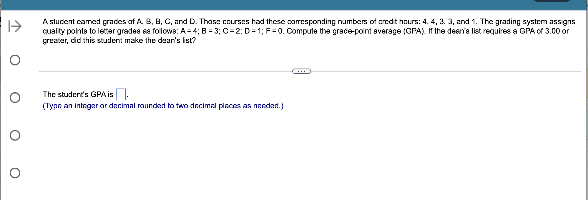 Solved A student earned grades of A, B, B, C, and D. Those | Chegg.com