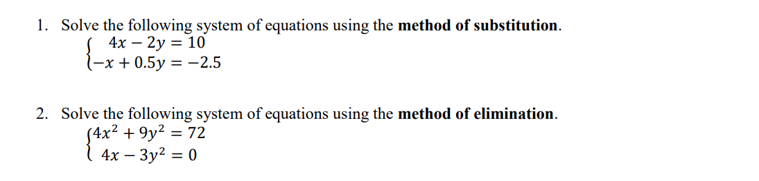 Solved Solve the following system of equations using the | Chegg.com