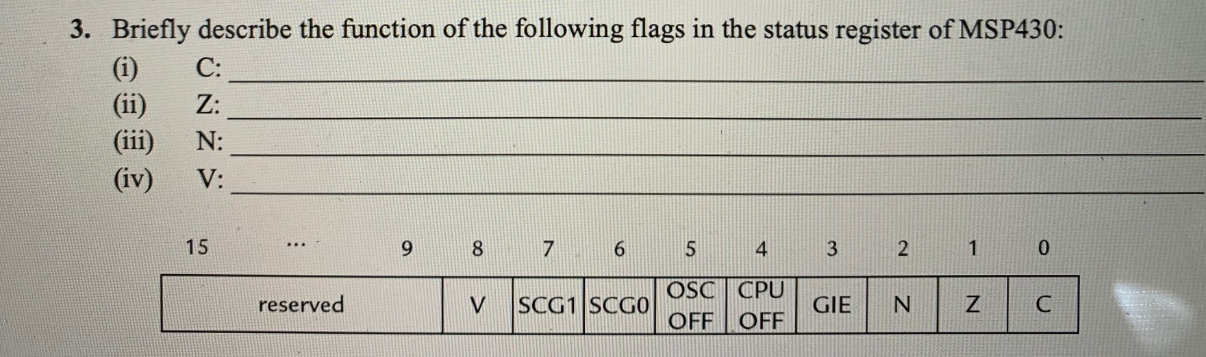 Solved 3 Briefly Describe The Function Of The Following Chegg Com