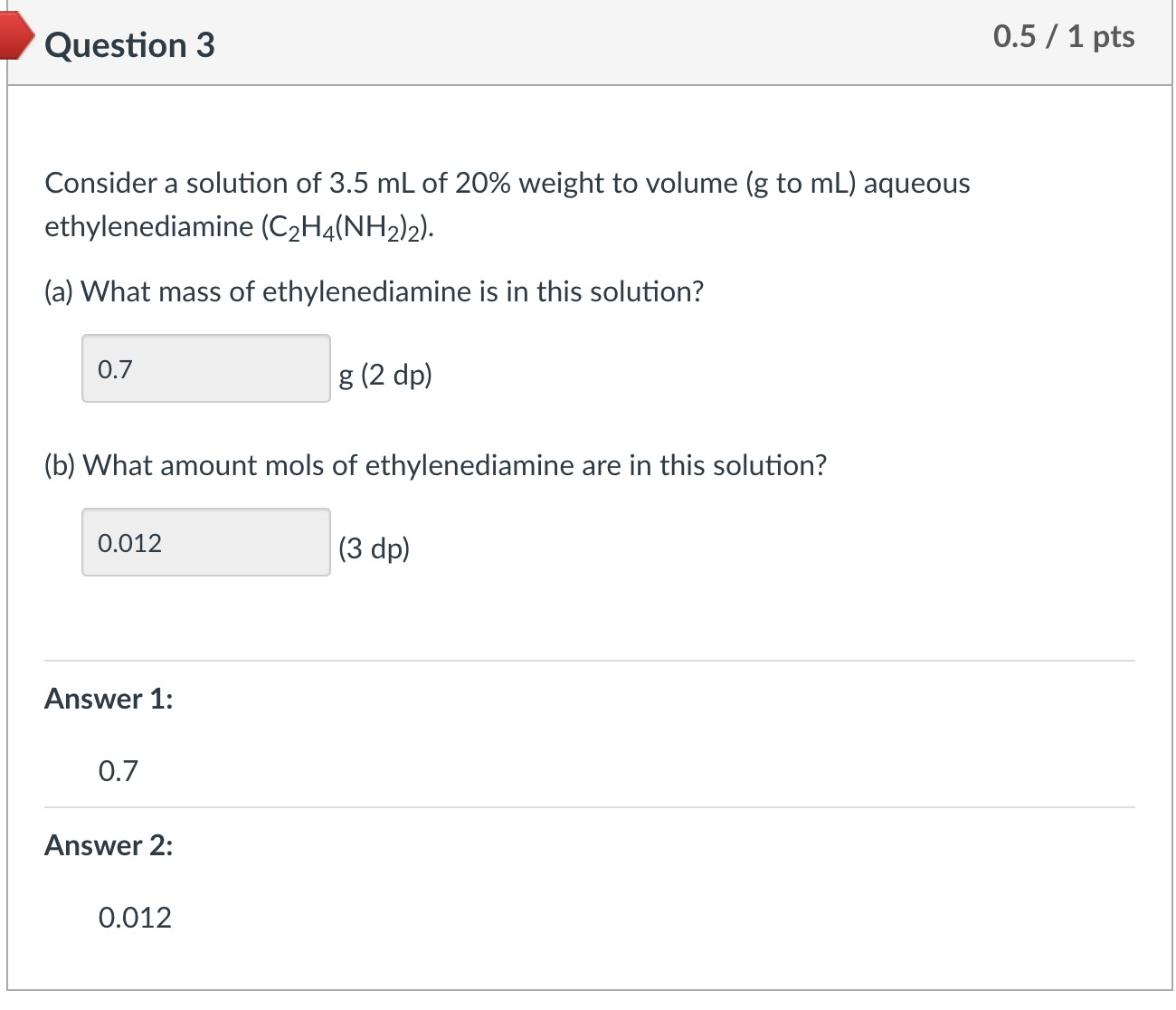 Solved Consider a solution of 3.5 mL of 20 weight to volume