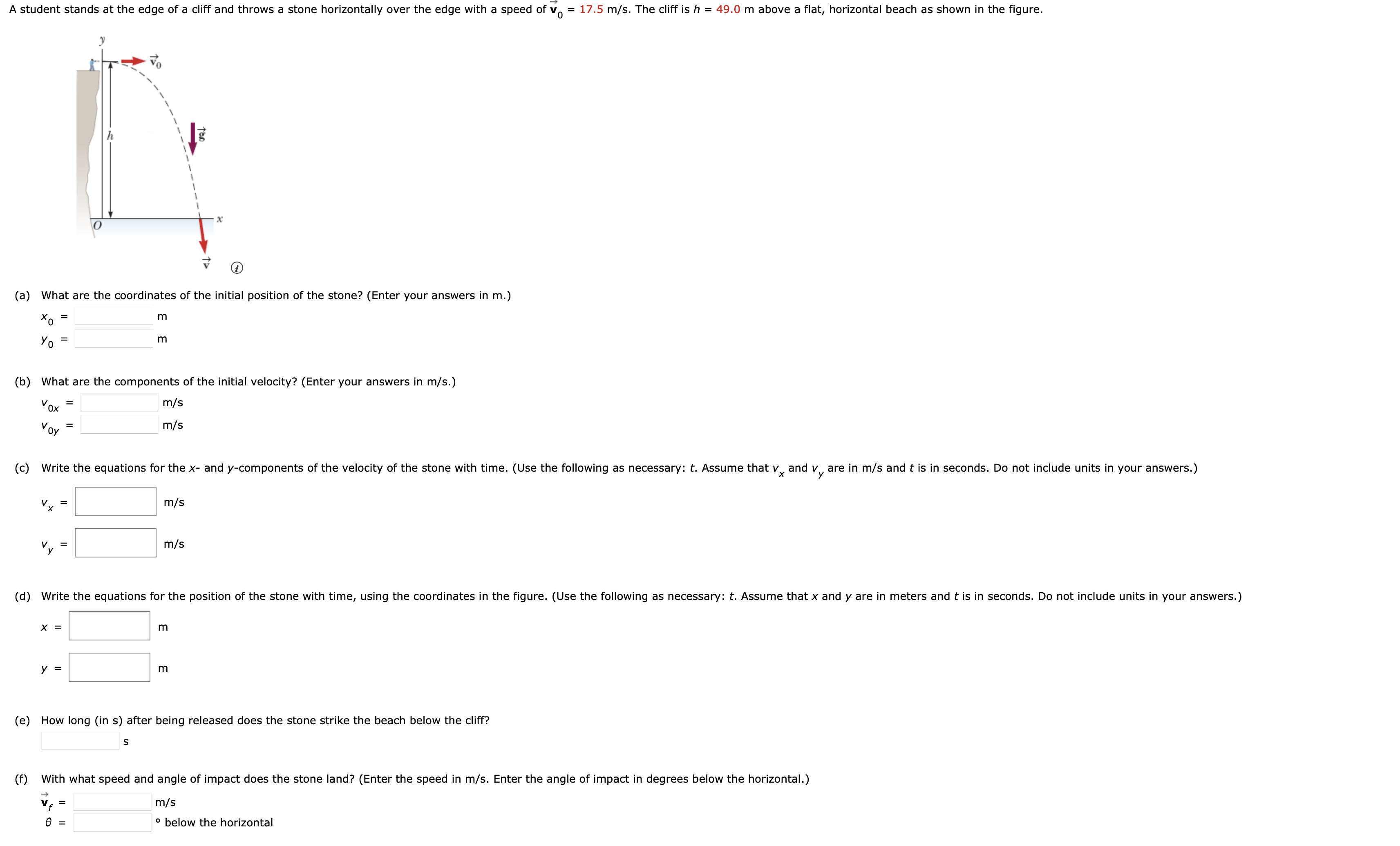 A student stands at the edge of a cliff and throws a