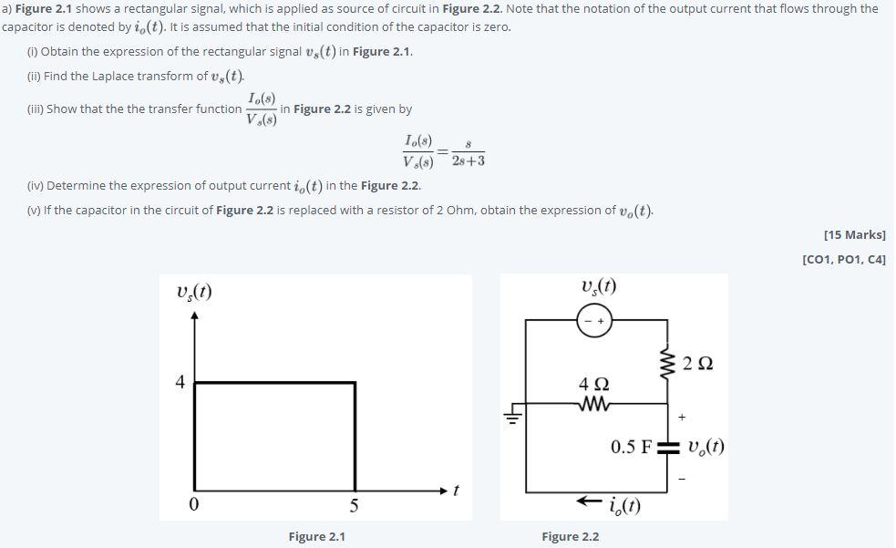 Solved a) Figure 2.1 shows a rectangular signal, which is | Chegg.com