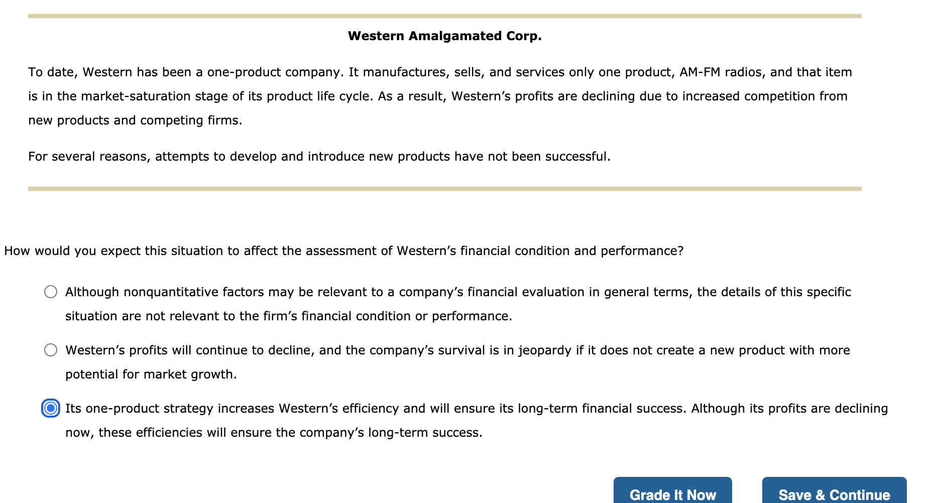 Solved Western Amalgamated Corp. To date, Western has been a