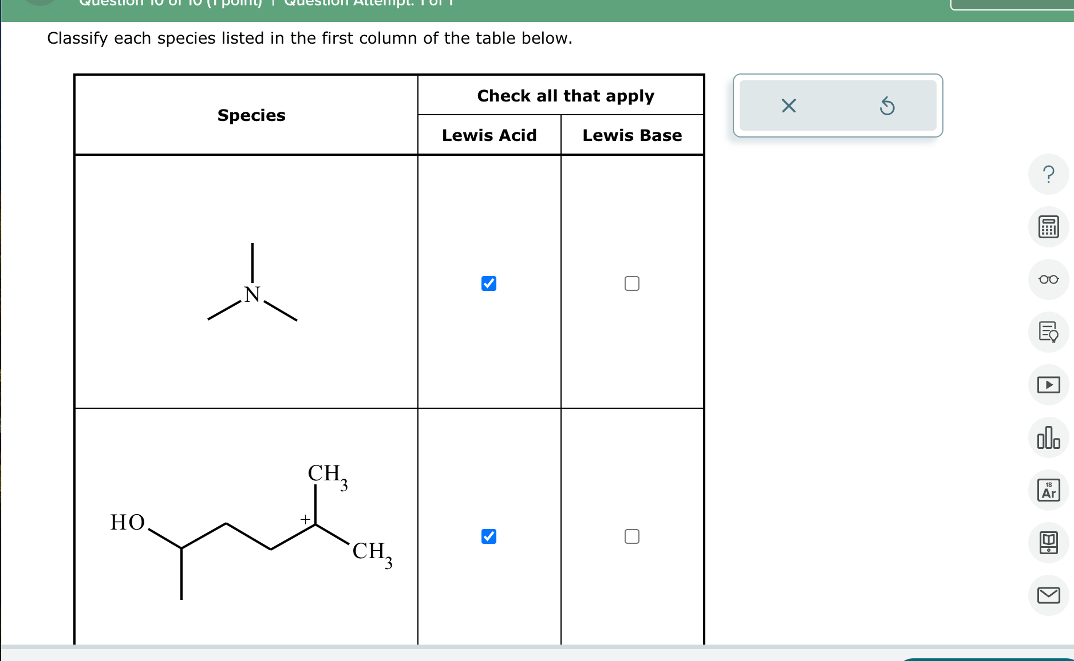 Solved Classify each species listed in the first column of | Chegg.com