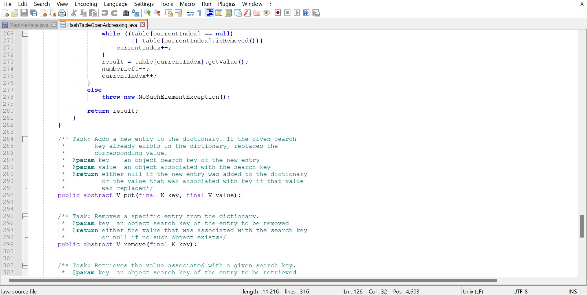 Solved Part 1 Download the MapInterface and the abstract | Chegg.com