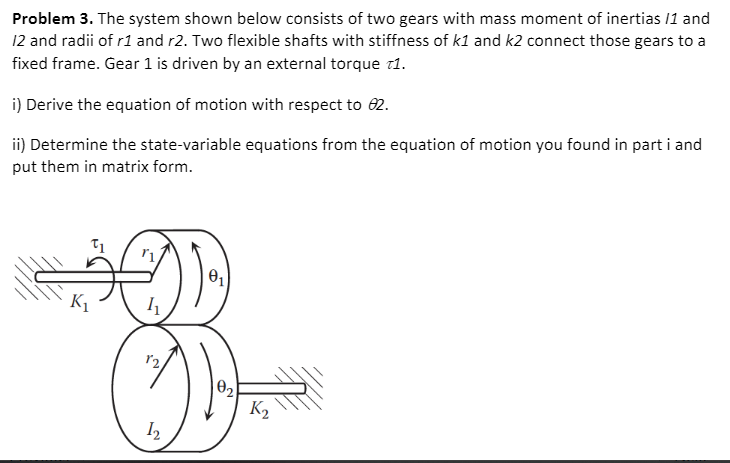 Solved Problem 3. The system shown below consists of two | Chegg.com