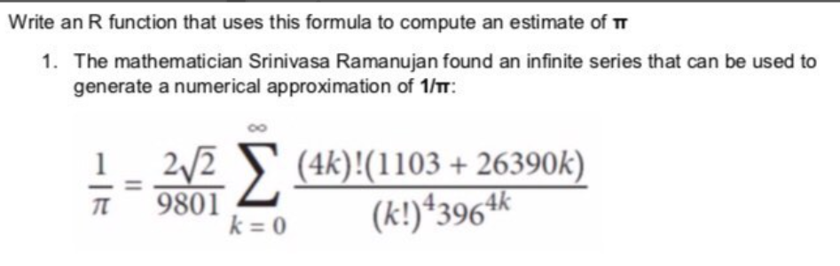 Solved Write an R function that uses this formula to compute | Chegg.com