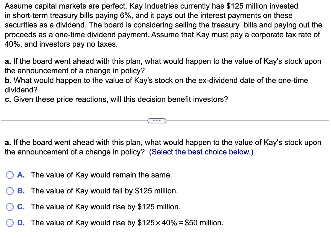 Kay deals payment plan