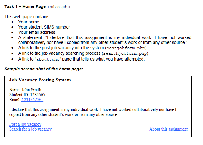 Task 1 Home Page Index Php This Web Page Contains Chegg Com