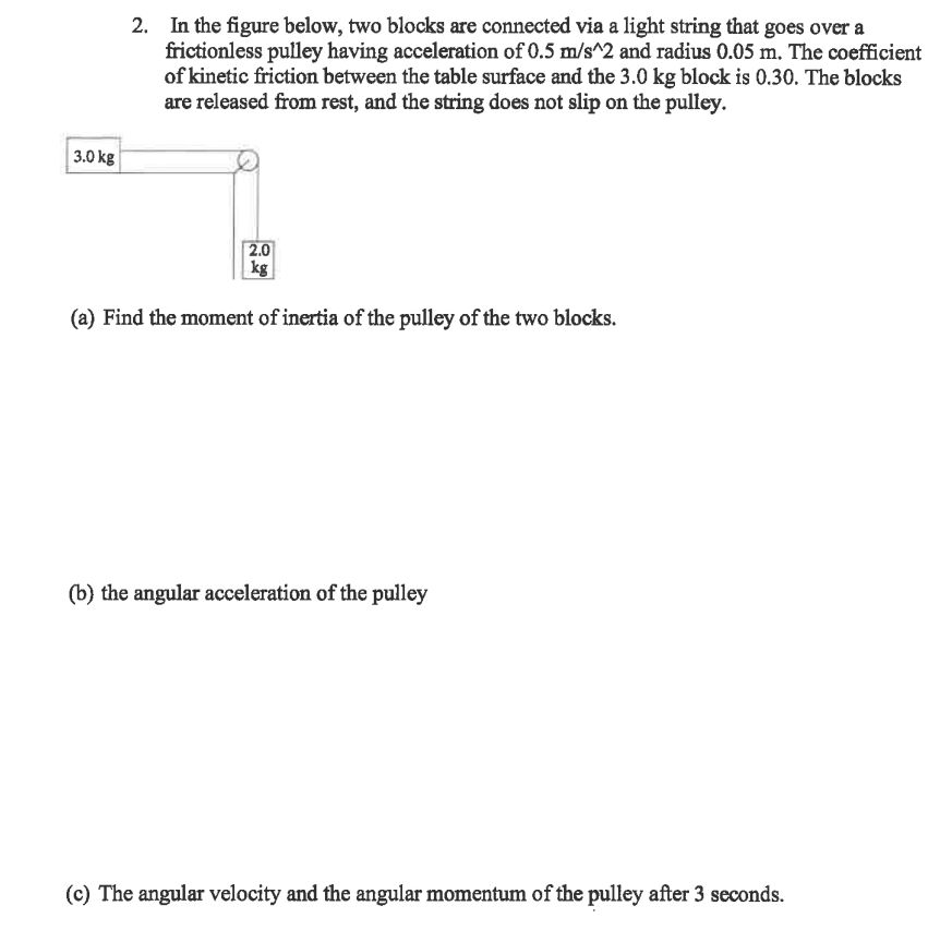 Solved 2. In the figure below, two blocks are connected via | Chegg.com