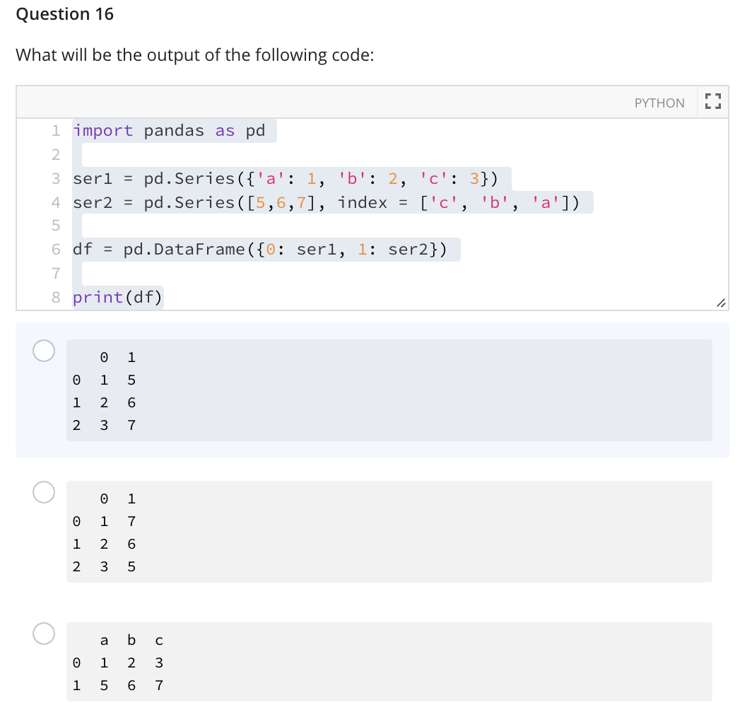 Solved Question 14 Consider The Following Code Python R1 Chegg Com