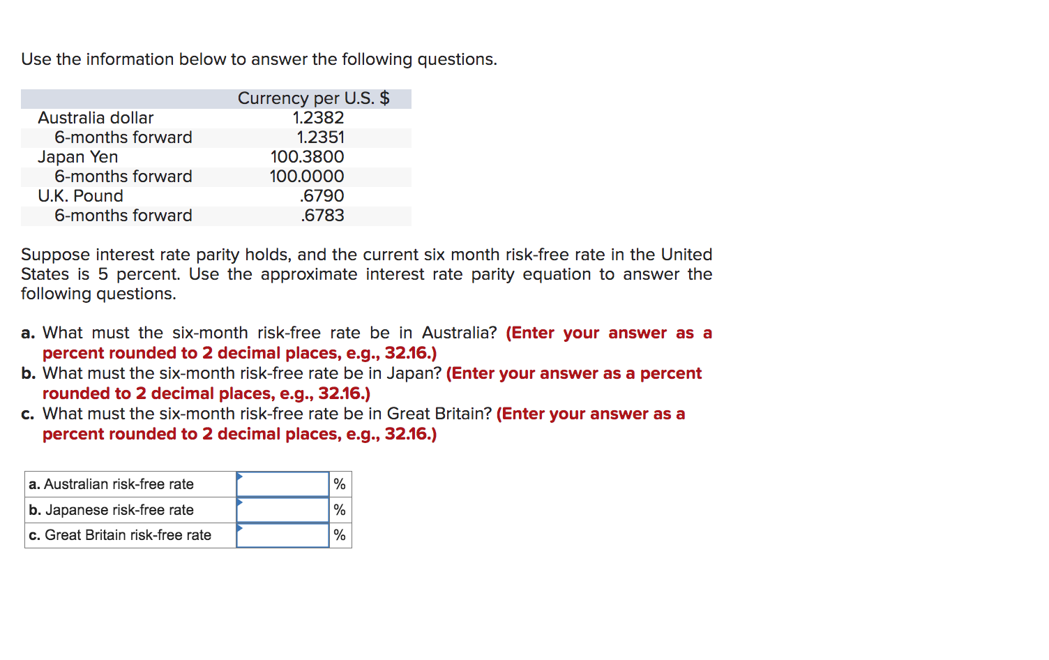 Solved Use the information below to answer the following | Chegg.com