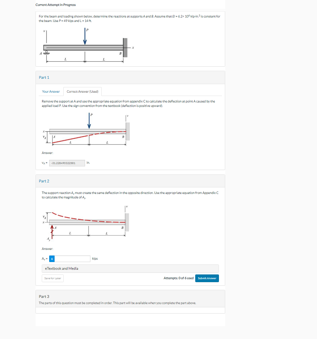 Solved For the beam and loading shown below, determine the | Chegg.com