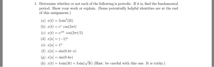 Solved 1. Determine whether or not each of the following is | Chegg.com