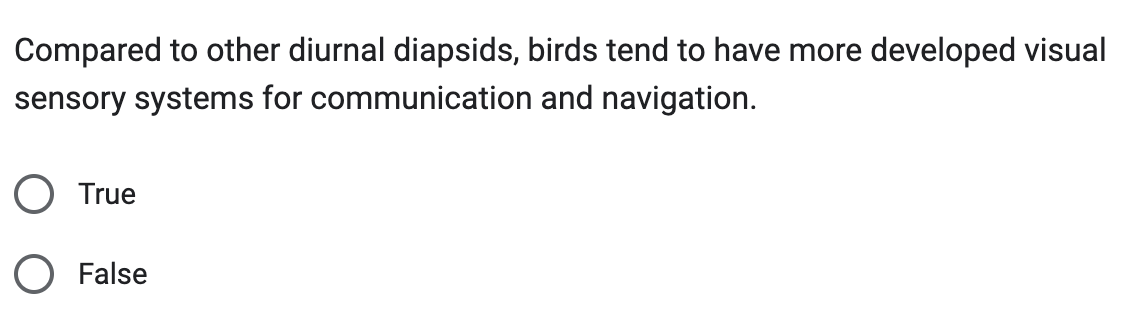 Solved Compared to other diurnal diapsids, birds tend to | Chegg.com