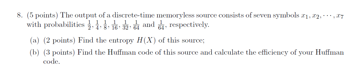 Solved 8. (5 points) The output of a discrete-time | Chegg.com