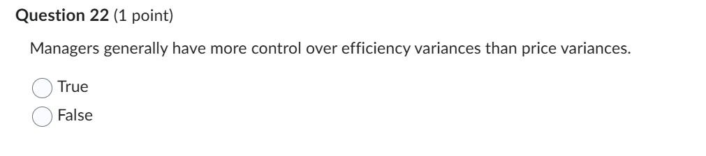 Solved Question 22 (1 ﻿point)Managers generally have more | Chegg.com