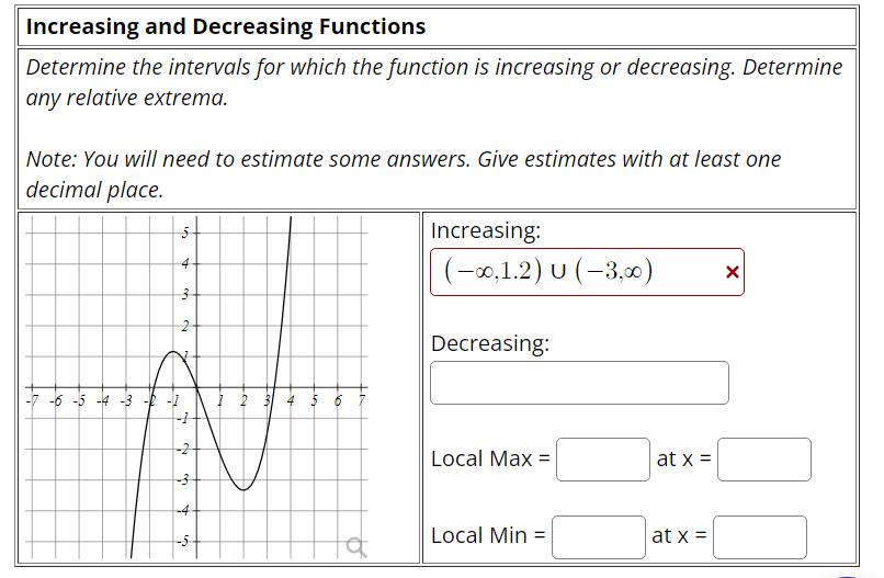 Solved Increasing and Decreasing FunctionsDetermine the | Chegg.com