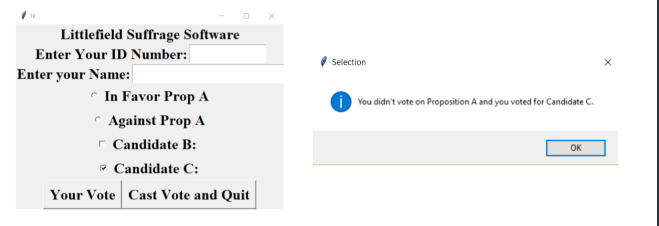 PYTHON 3, USE THE FOLLOWING TO IMPROVE VOTING | Chegg.com
