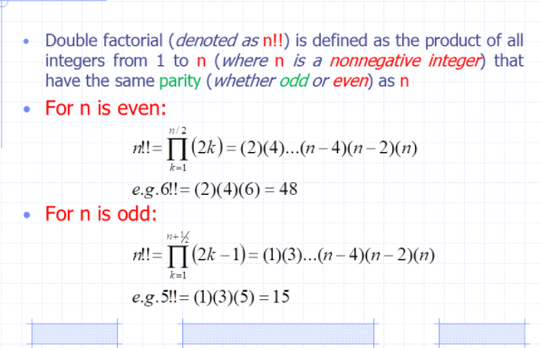 Solved Double factorial (denoted as n!!) is defined as the | Chegg.com