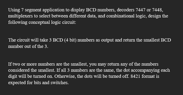 Solved Using 7 segment application to display BCD numbers, | Chegg.com