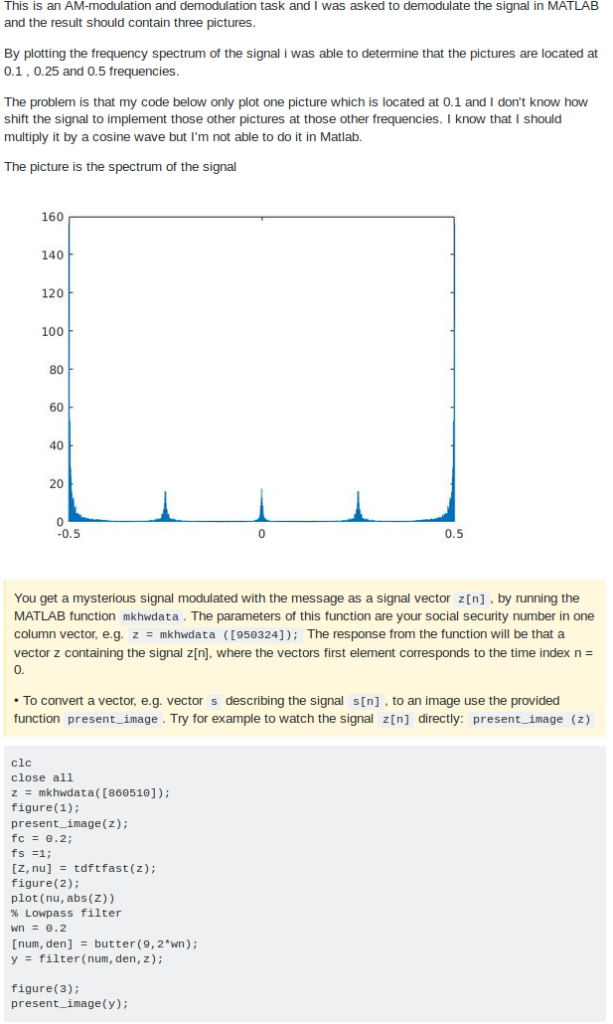 This is an AM-modulation and demodulation task and I | Chegg.com