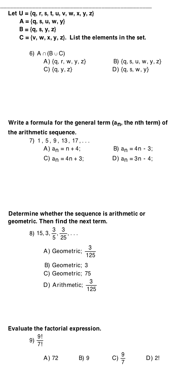 Solved Let U Q R S T U V W X Y Z A Q S U Chegg Com