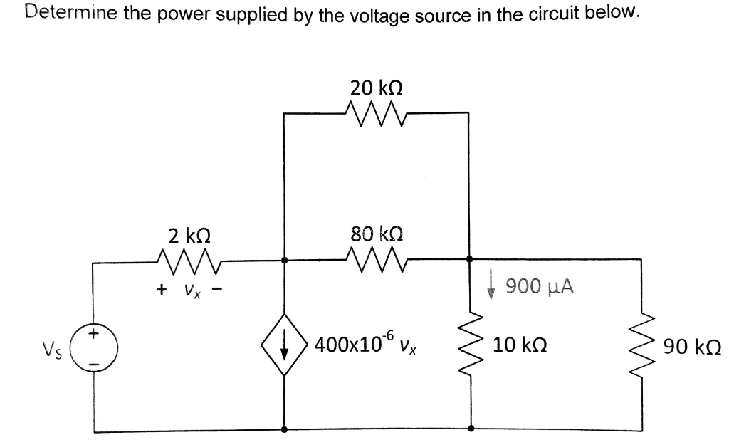 Solved Determine the power supplied by the voltage source in | Chegg.com