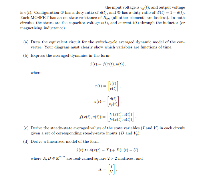 Solved the input voltage is vg(t), and output voltage is | Chegg.com