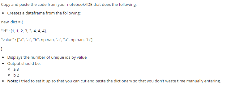 Solved Copy and paste the code from your notebook/IDE that | Chegg.com