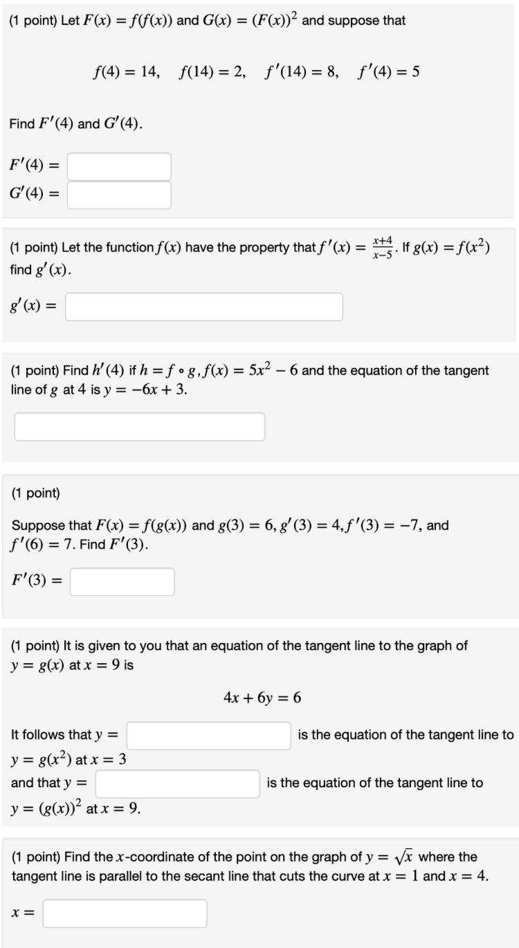 Solved 1 Point Let F X F F X And G X F X 2 An Chegg Com