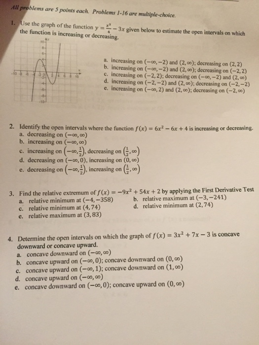 Solved All problems are 5 points each. Problems 1-16 are | Chegg.com
