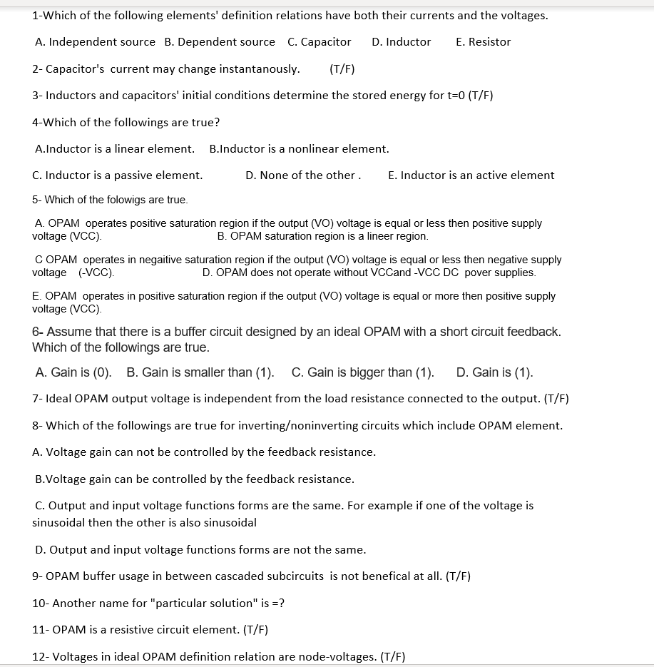 Solved 1-Which of the following elements' definition | Chegg.com