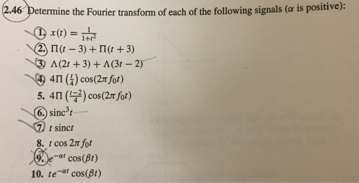 Solved Determine The Fourier Transform Of Each Of The 8282