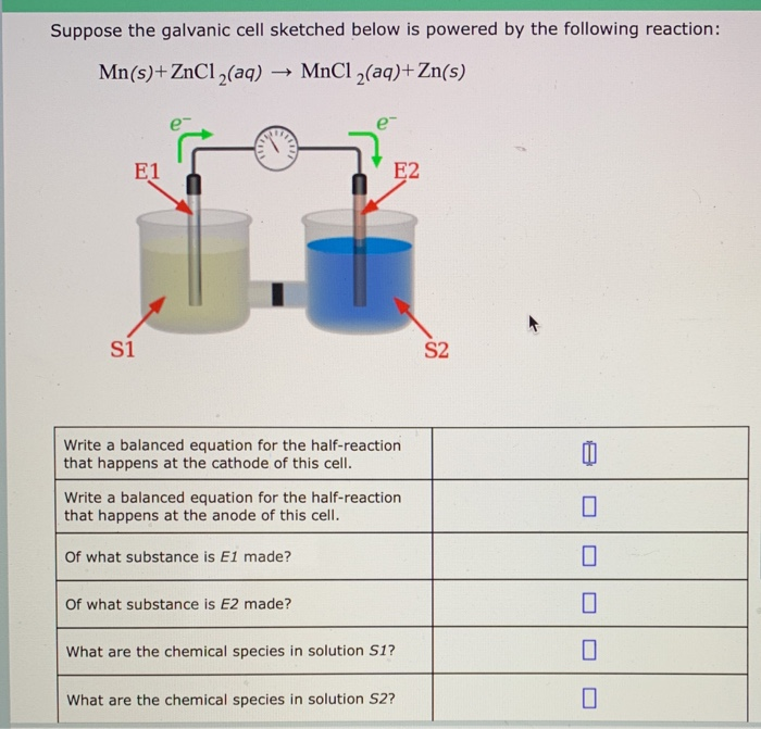 Solved Suppose the galvanic cell sketched below is powered | Chegg.com