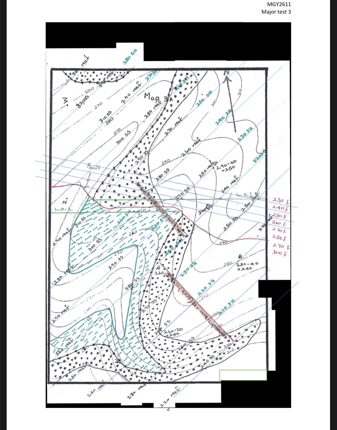 Solved A Geological Map Has Been Completed Above.answer The | Chegg.com