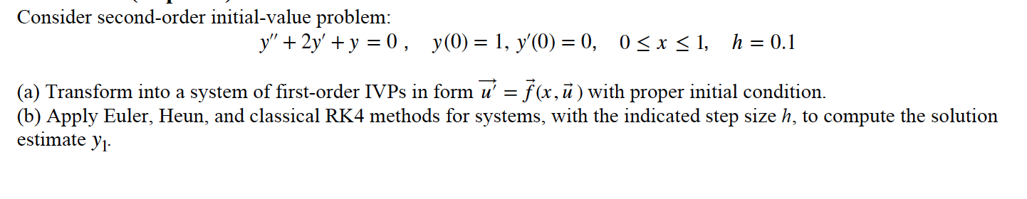 Solved Consider second-order initial-value | Chegg.com