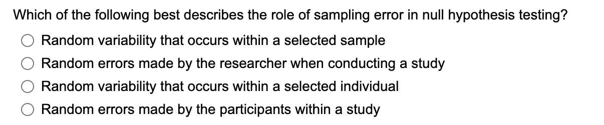 Solved Which Of The Following Best Describes The Role Of | Chegg.com