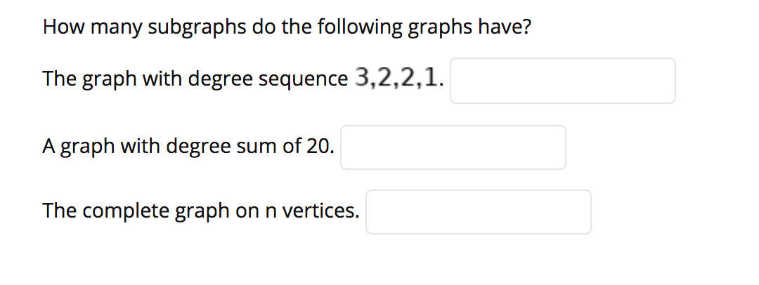How many subgraphs do the following graphs have? The | Chegg.com